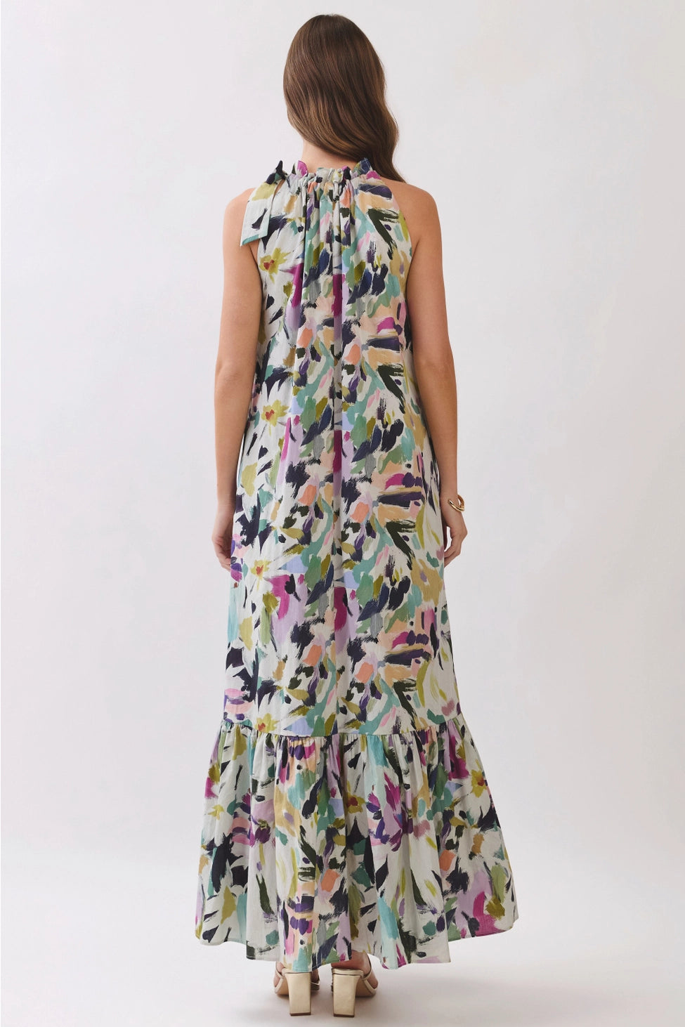 Abstract Floral Halter Maxi