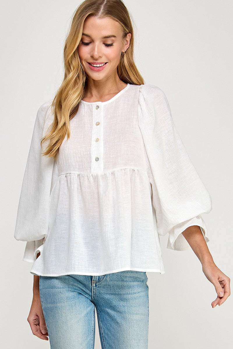 White Babydoll Top