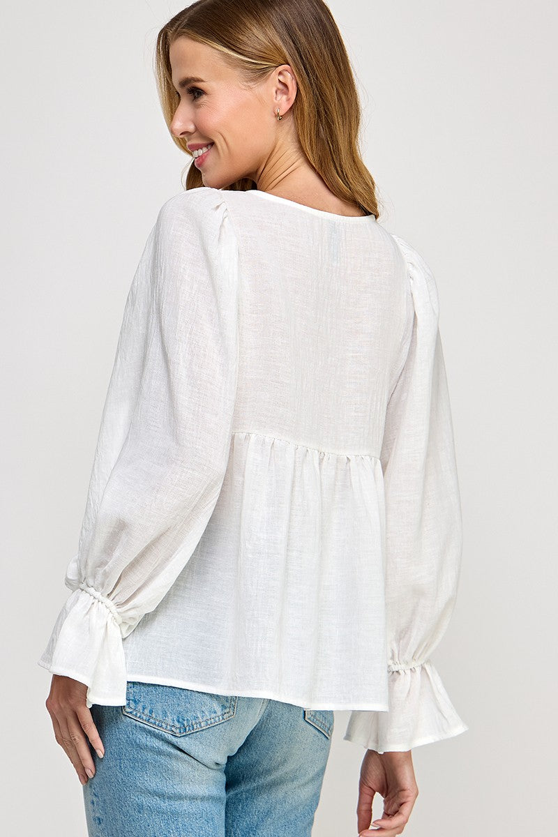 White Babydoll Top