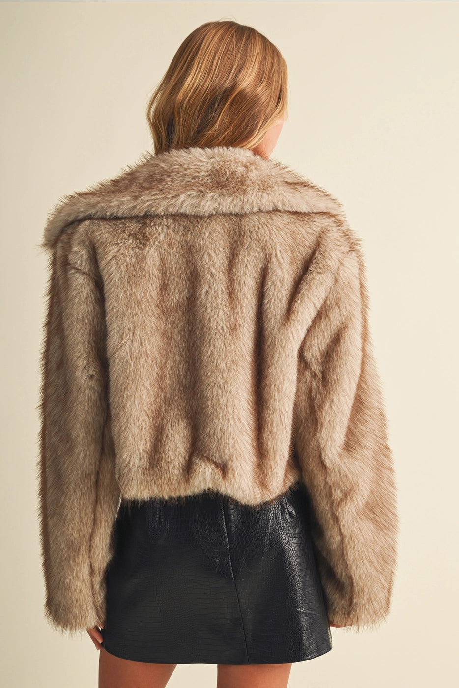 Beige Faux Fur Jacket