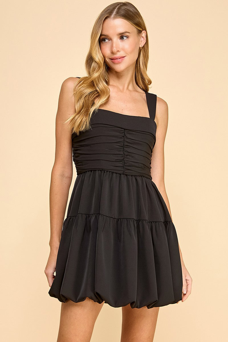 Black Ruched Dress