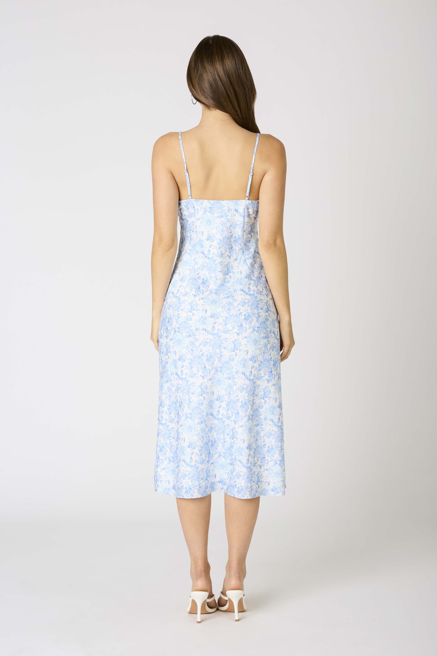 Blue Floral Midi Dress