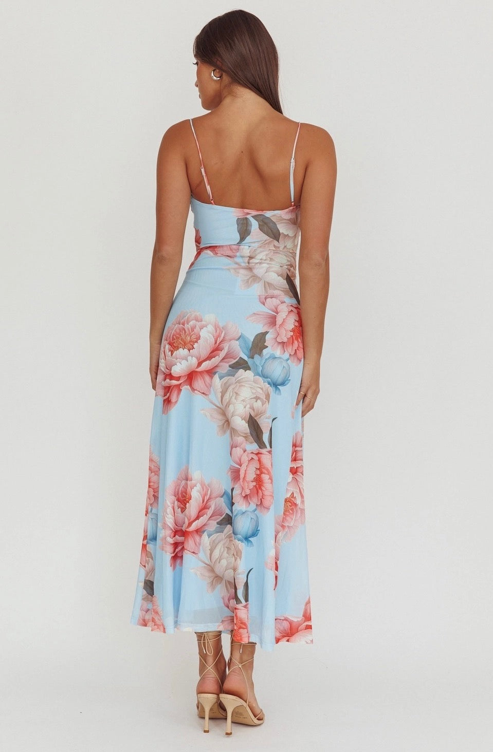 Ice Blue Floral Maxi