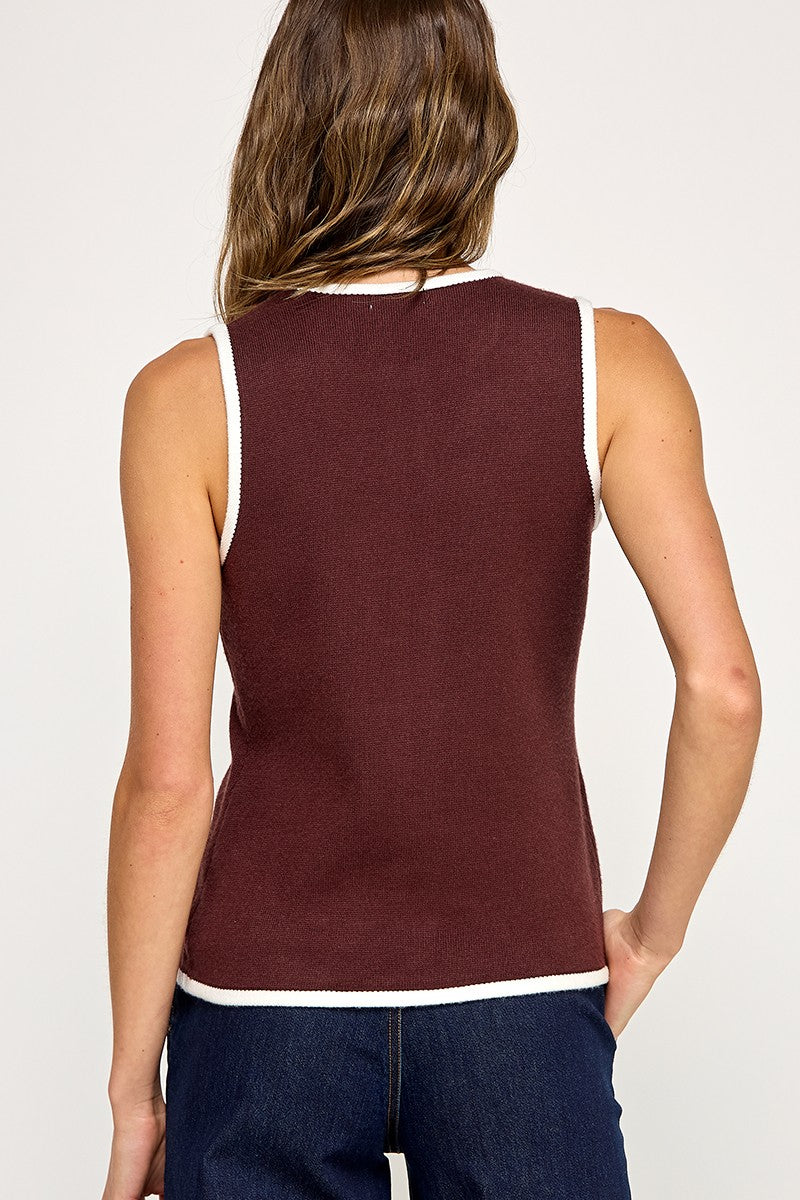 Brown Button Down Vest