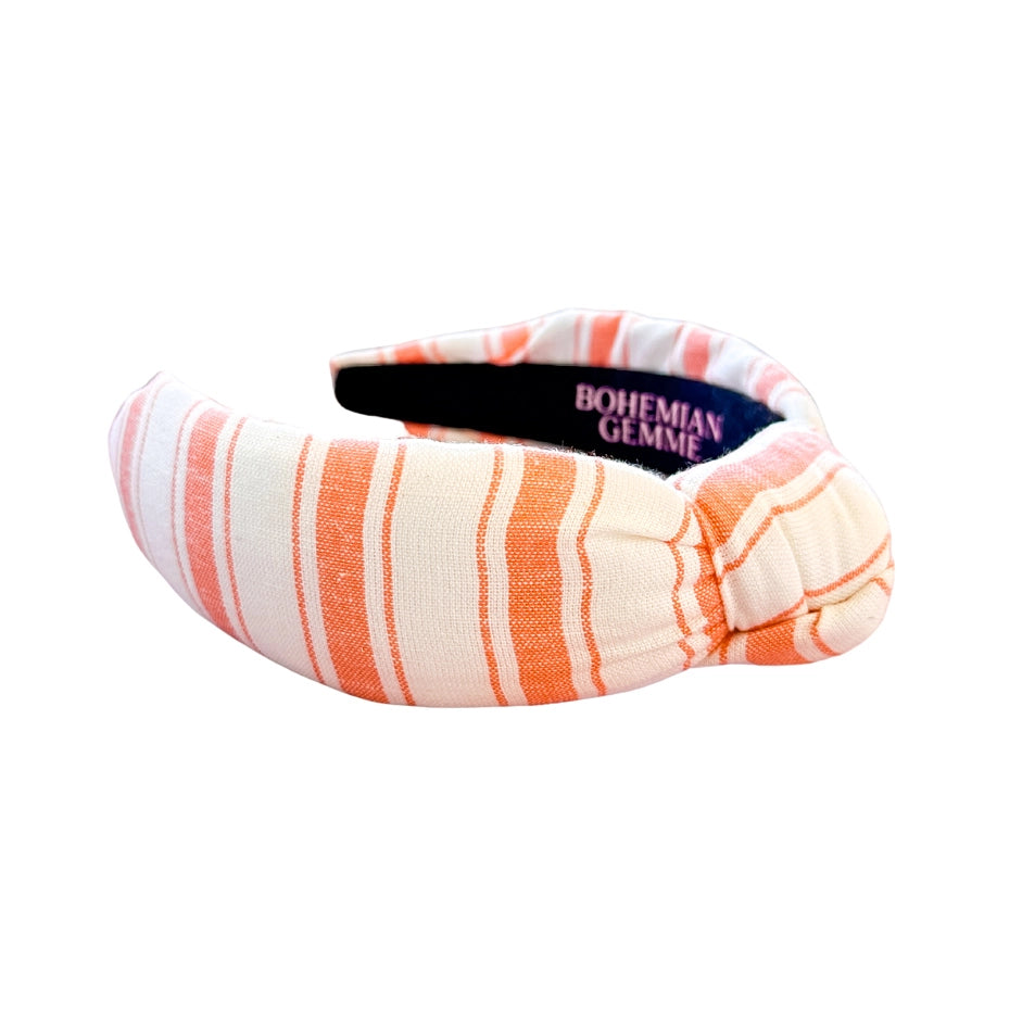 Coral Striped Headband