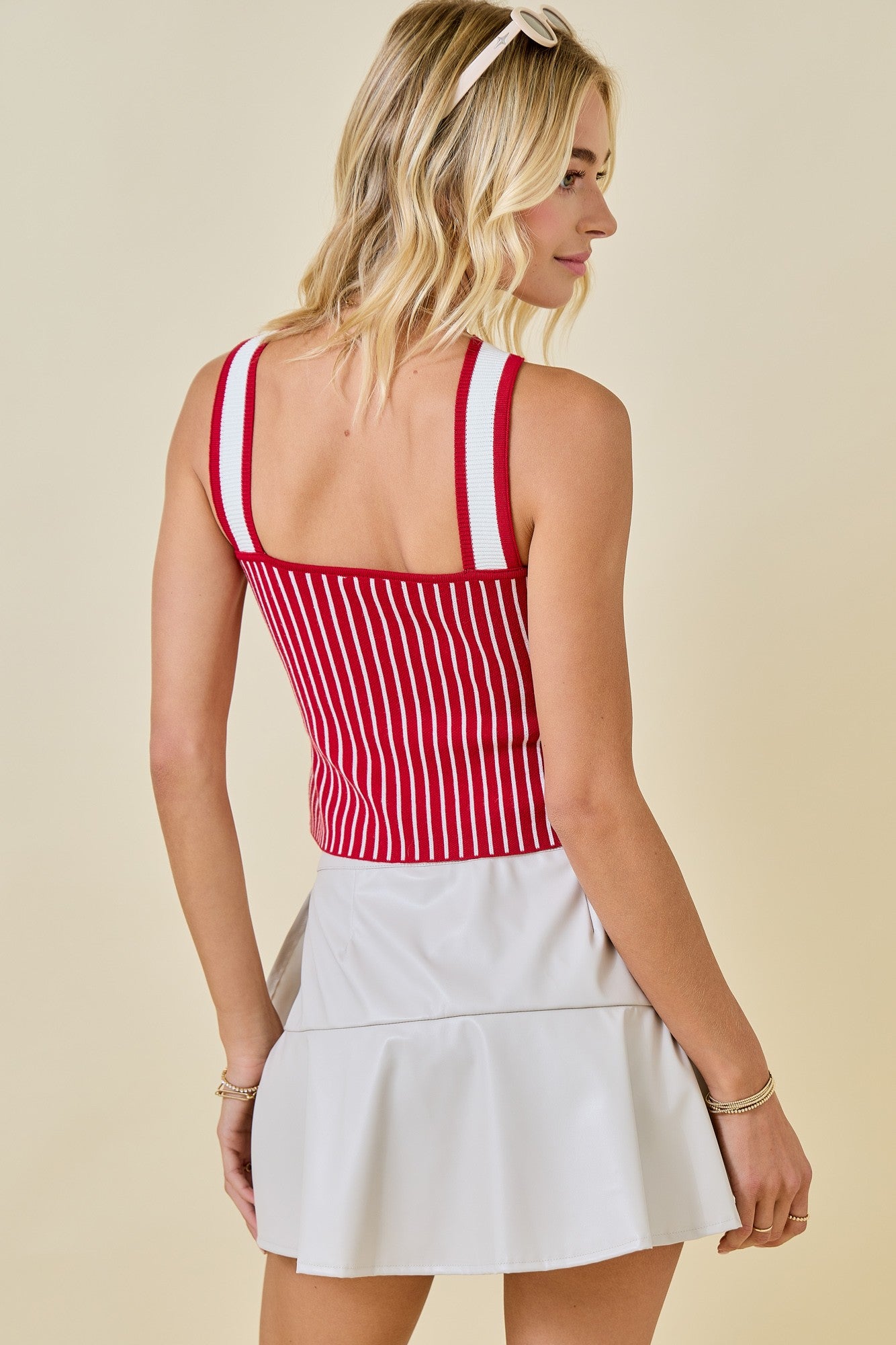 Crimson Contrast Top