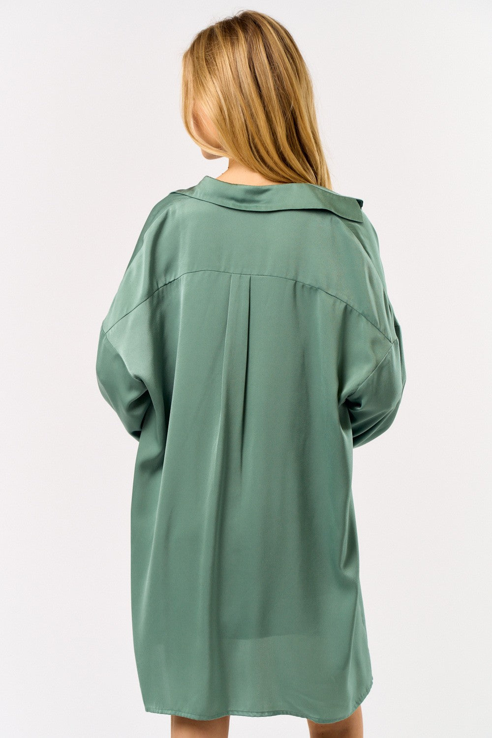 Sage Satin Slip Dress