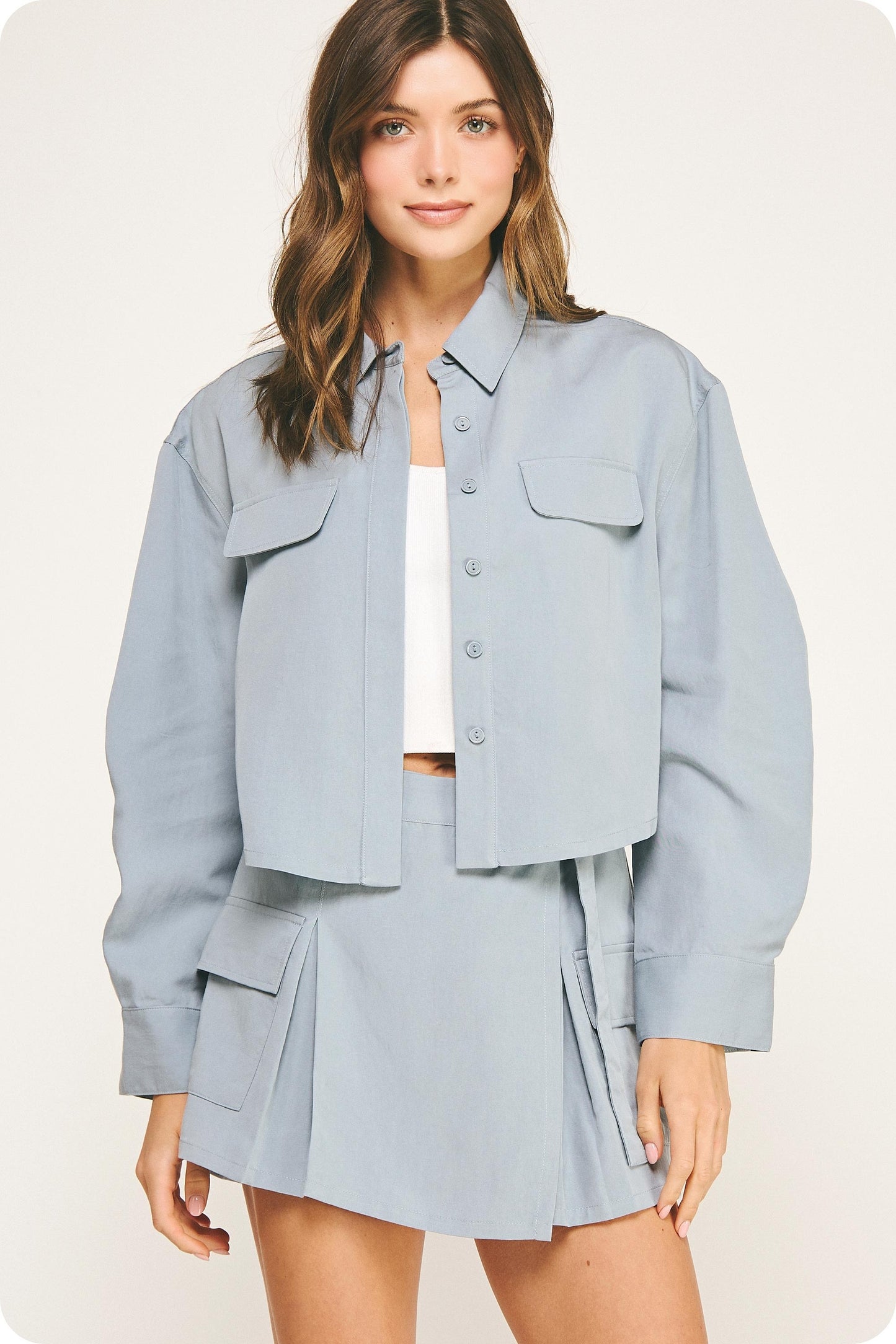 Dusty Blue Tencel Shirt