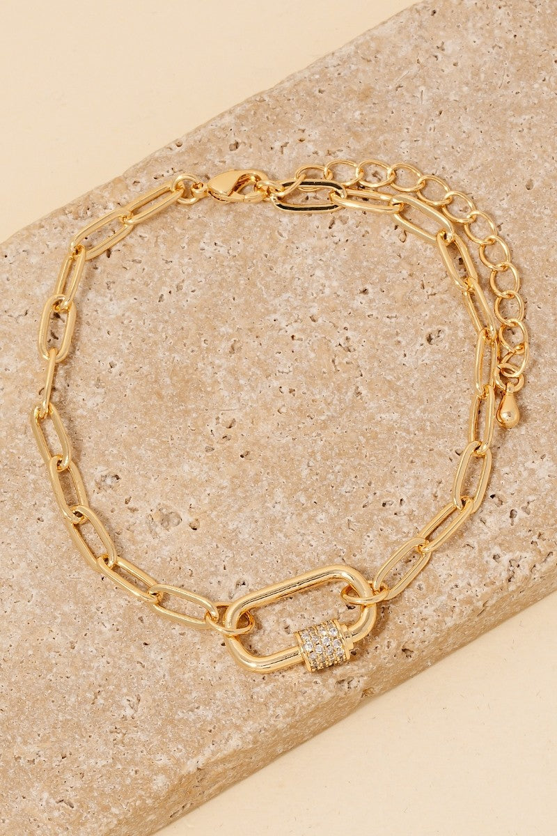 Gold Carabiner Bracelet