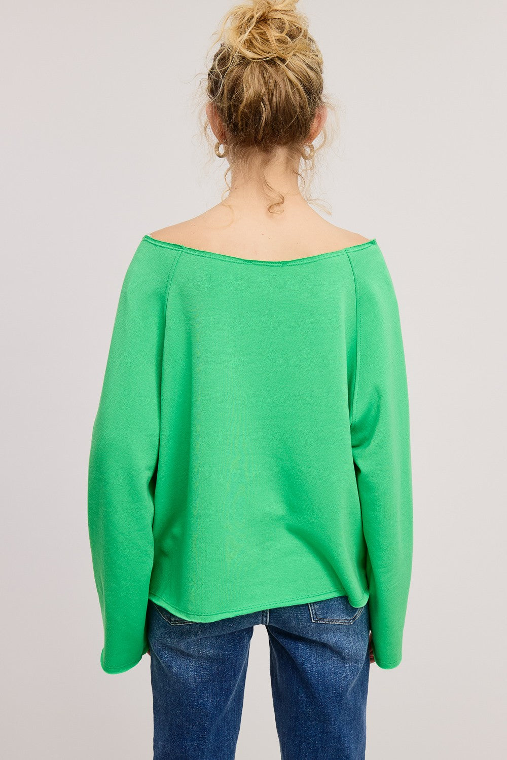 Green Slouchy Pullover Sweatshirt