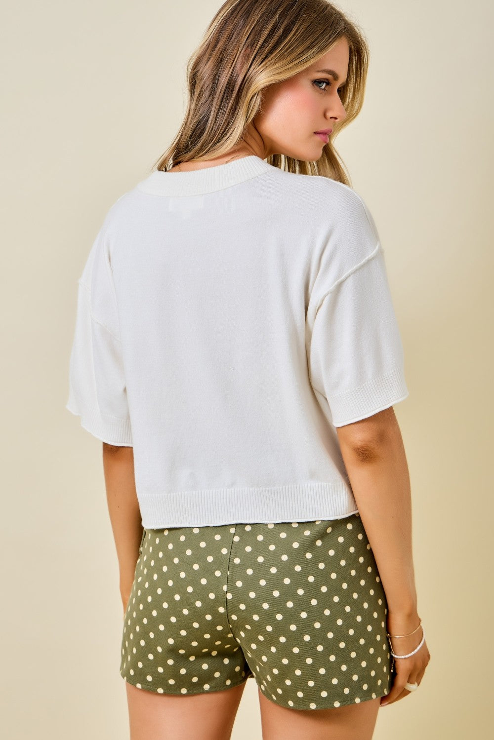 Ivory Raw Edge Cardigan