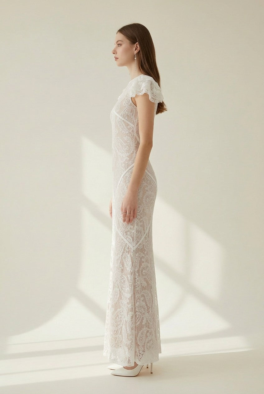 Lace Mermaid Midi Dress