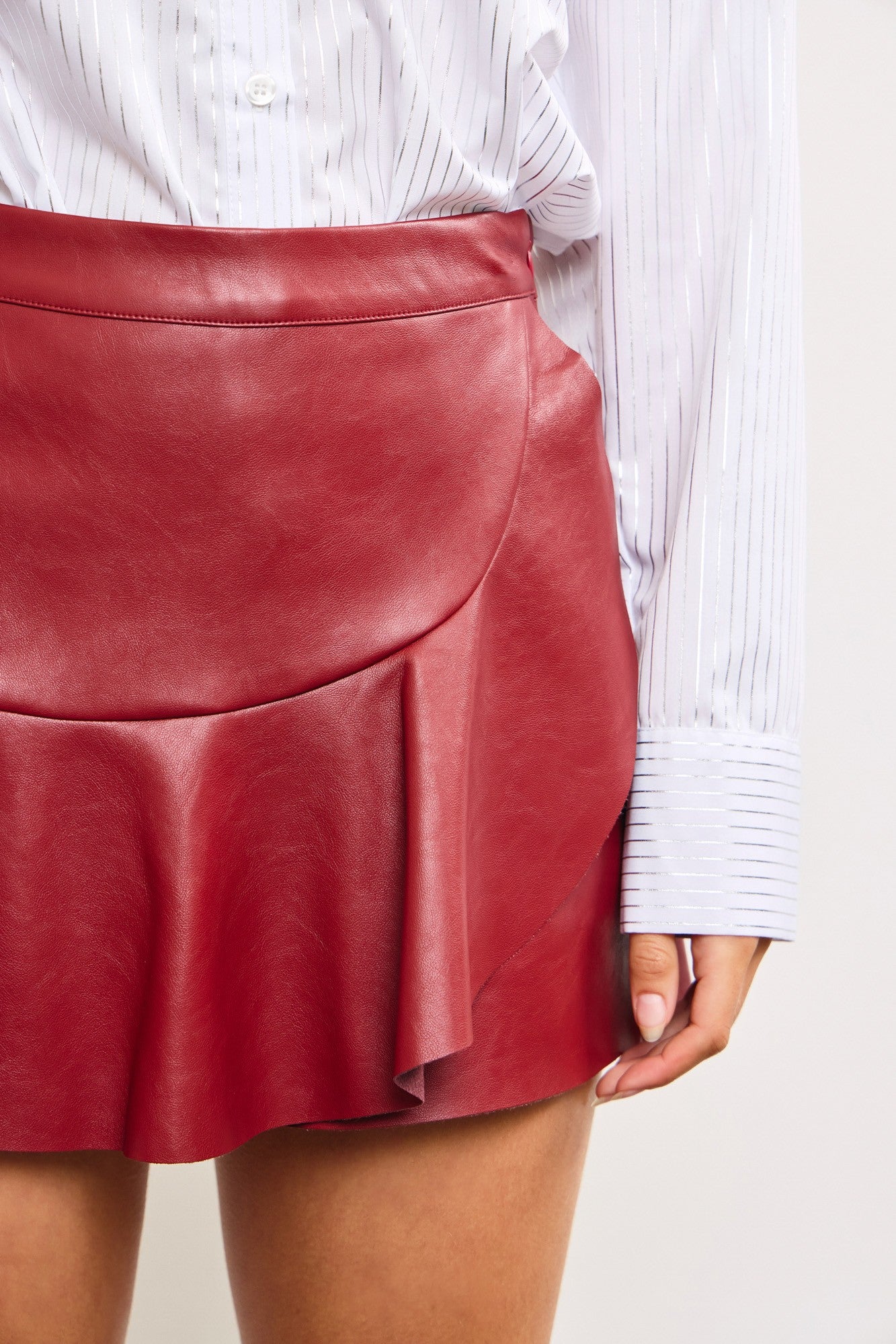 Ruffle Mini Skort- Maroon