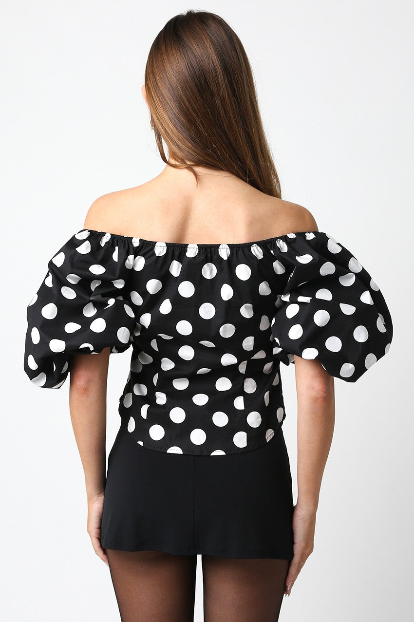 Polka Dot Off Shoulder Top