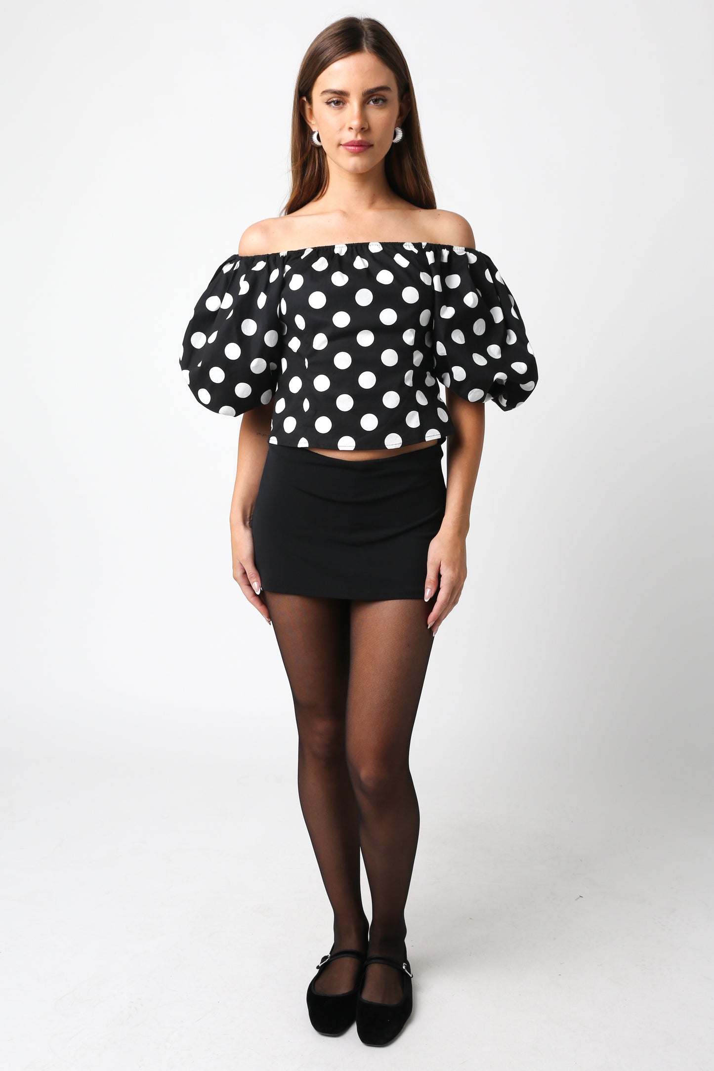 Polka Dot Off Shoulder Top