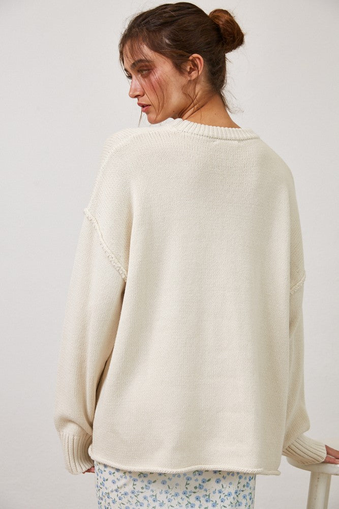 Oatmeal Relaxed Fit Sweater