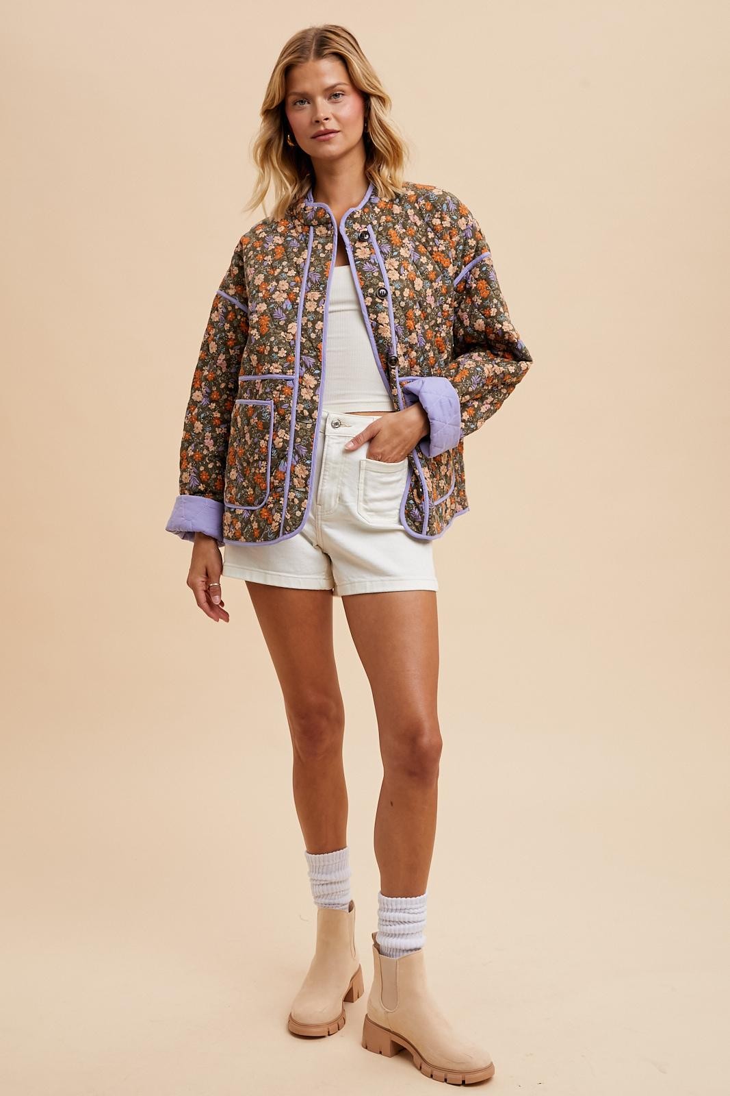 Floral Quilted Puffer Jacket