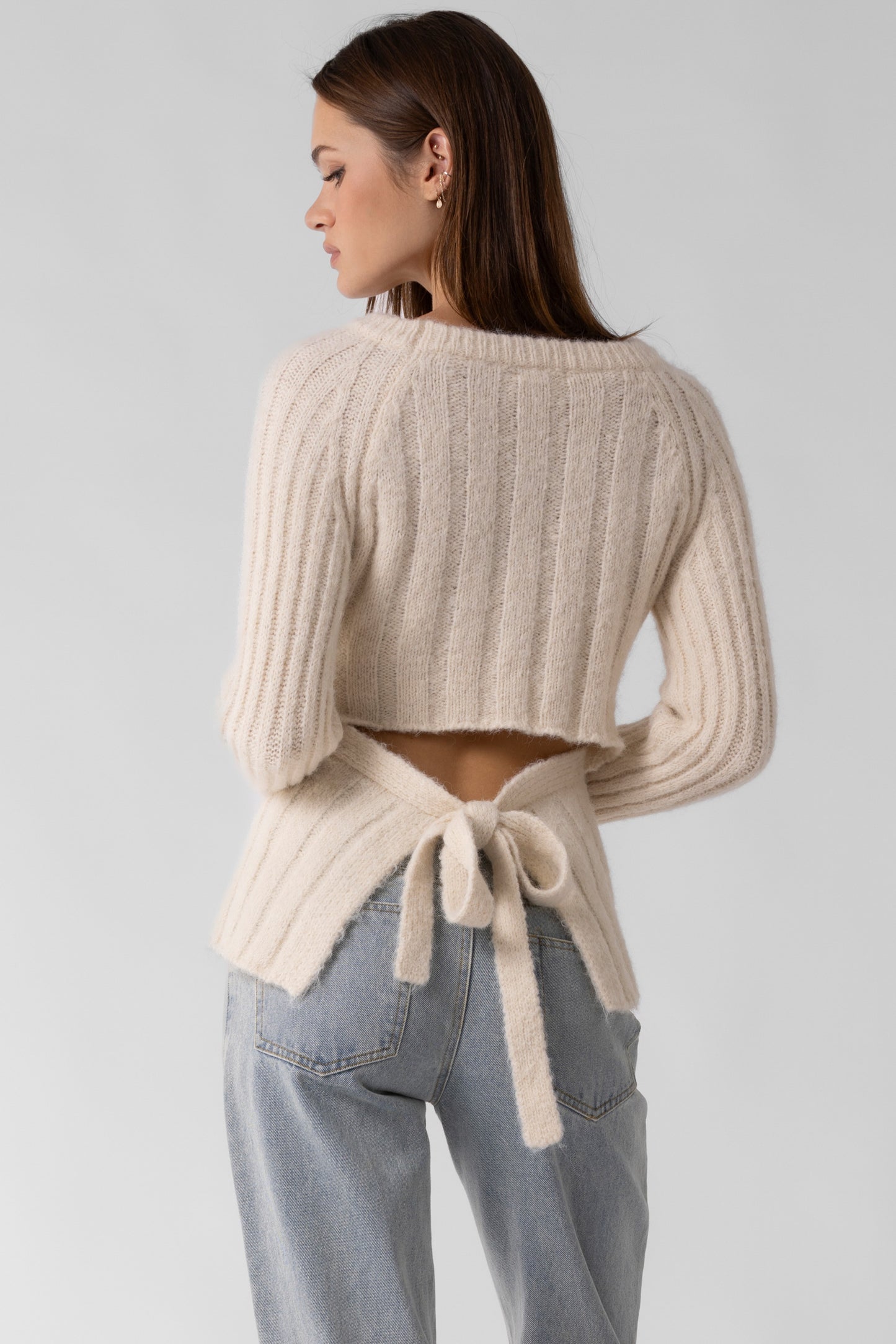 Open Tie Back Sweater