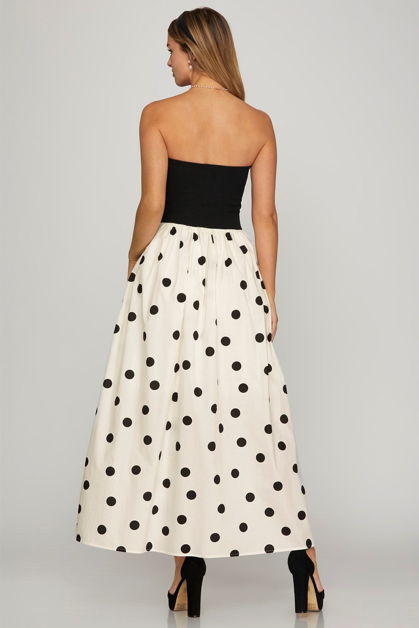 Polka Dot Tube Midi Dress