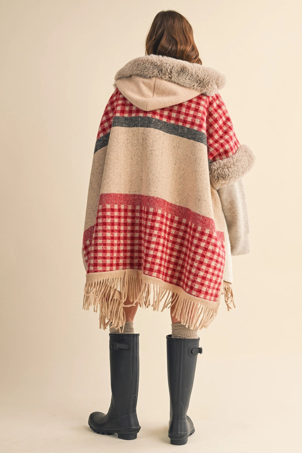 Oversized Fur Cape Poncho