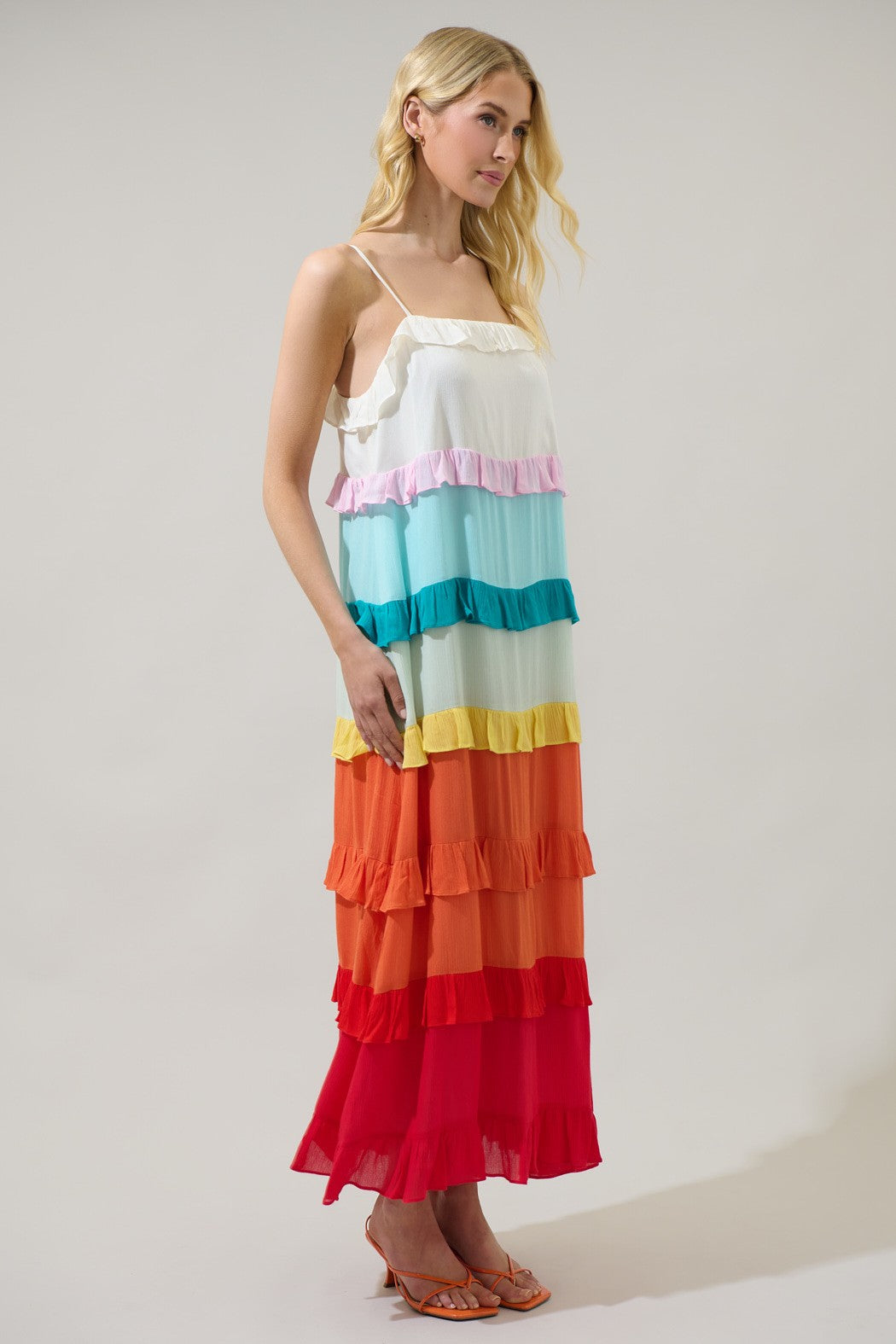 Rainbow Tiered Maxi Dress