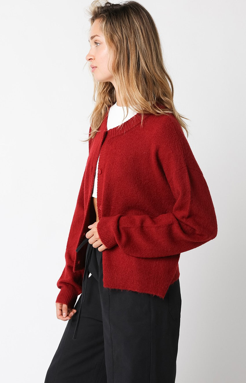 Red Button Up Cardigan