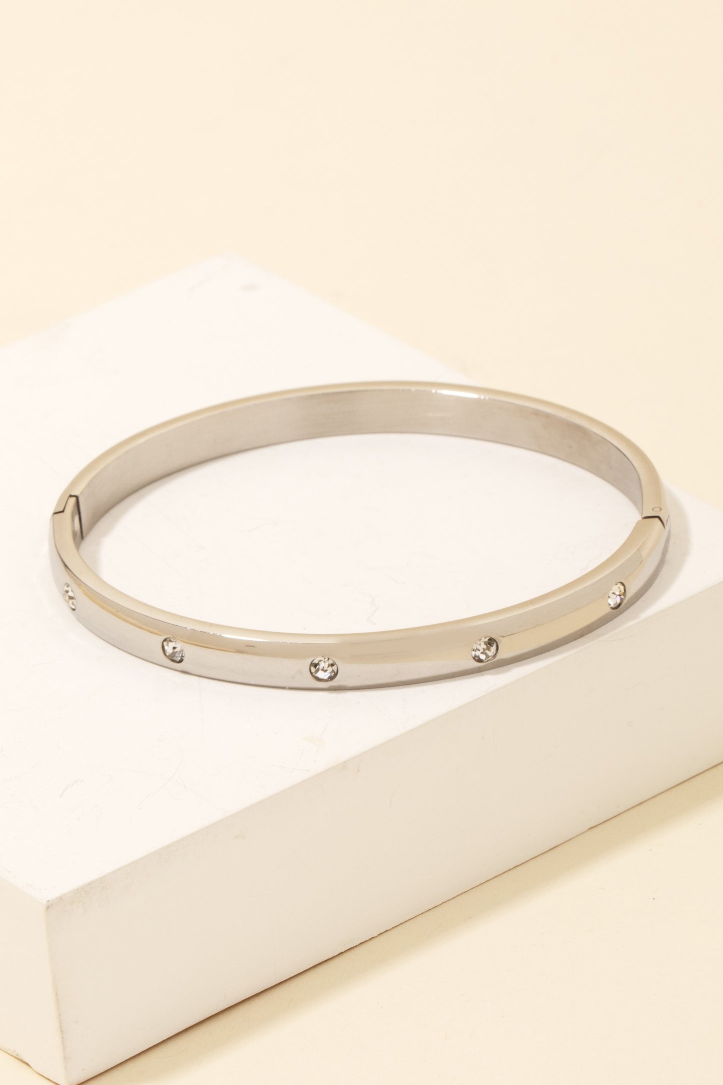 Stainless Steel Hinge Bracelet- Silver