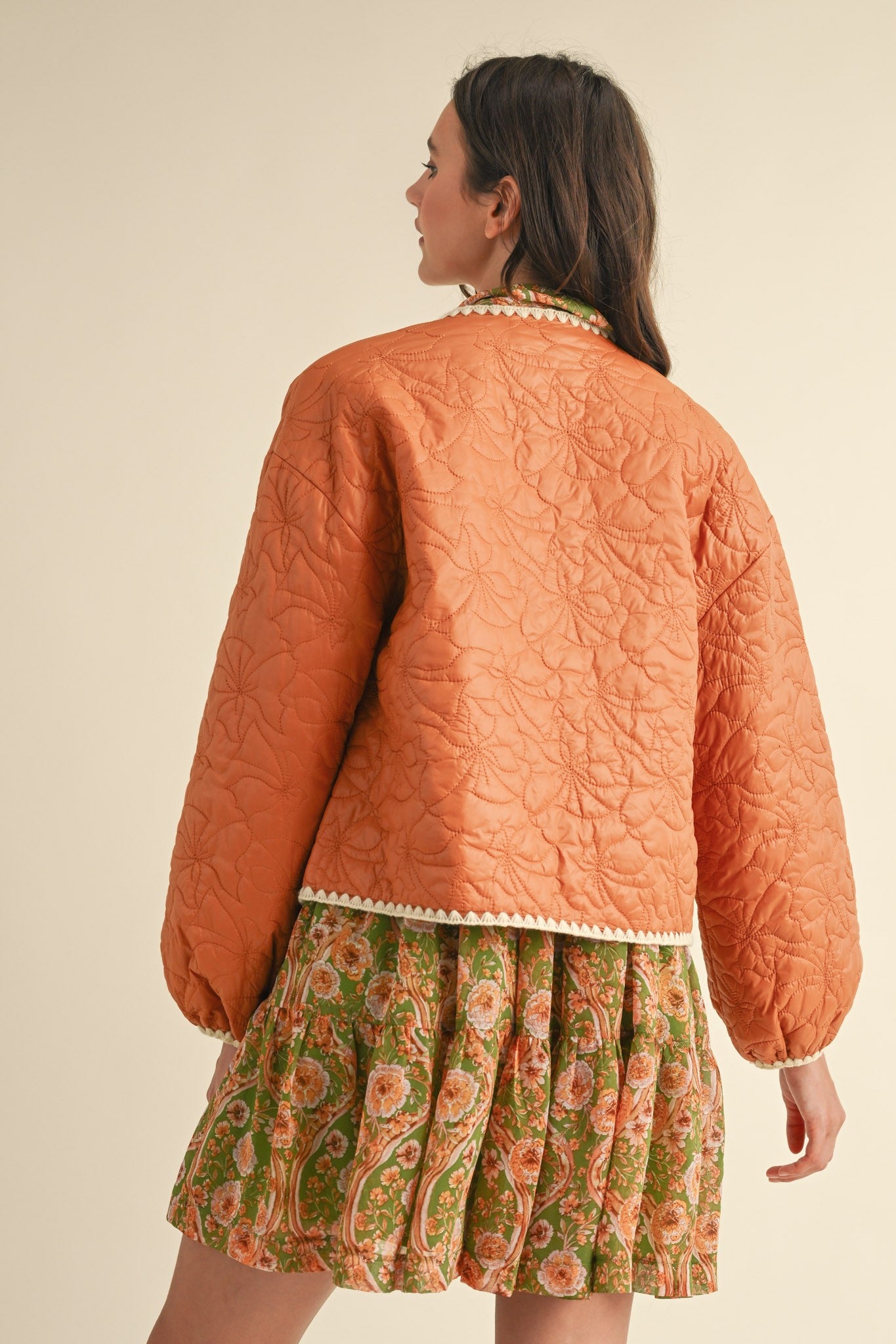 Bow Quilted Puffer Jacket