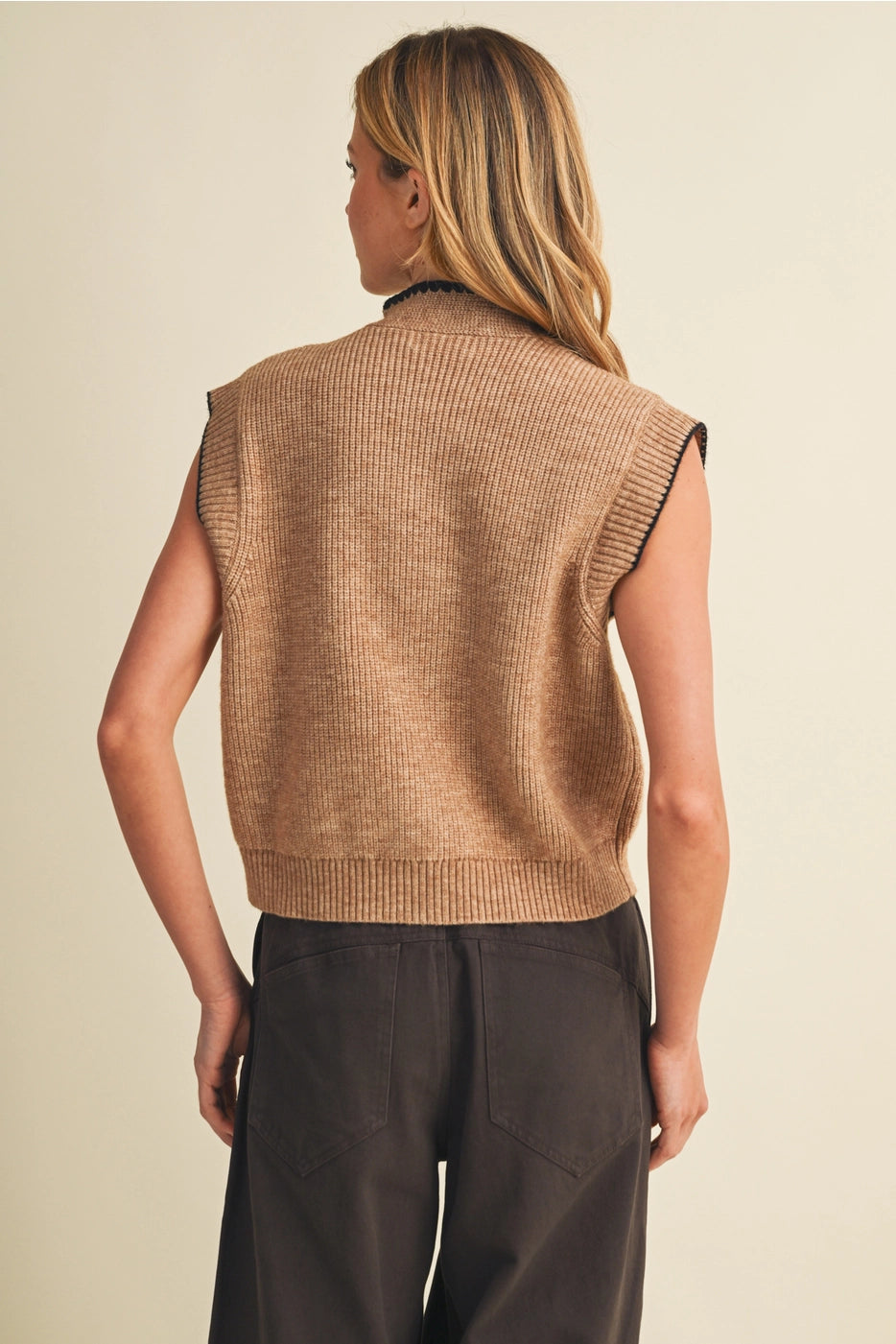 Tie Neck Sweater Vest