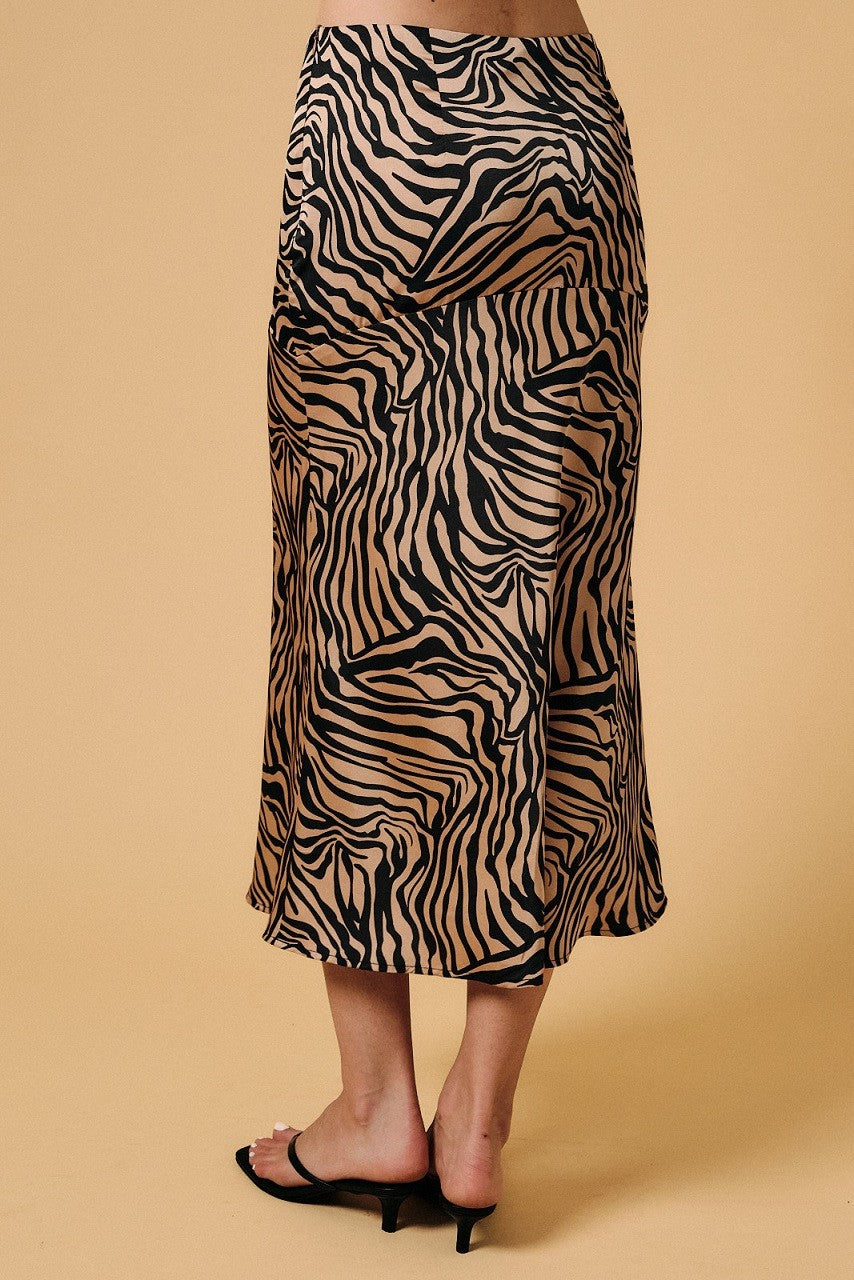 Tiger Satin Skirt