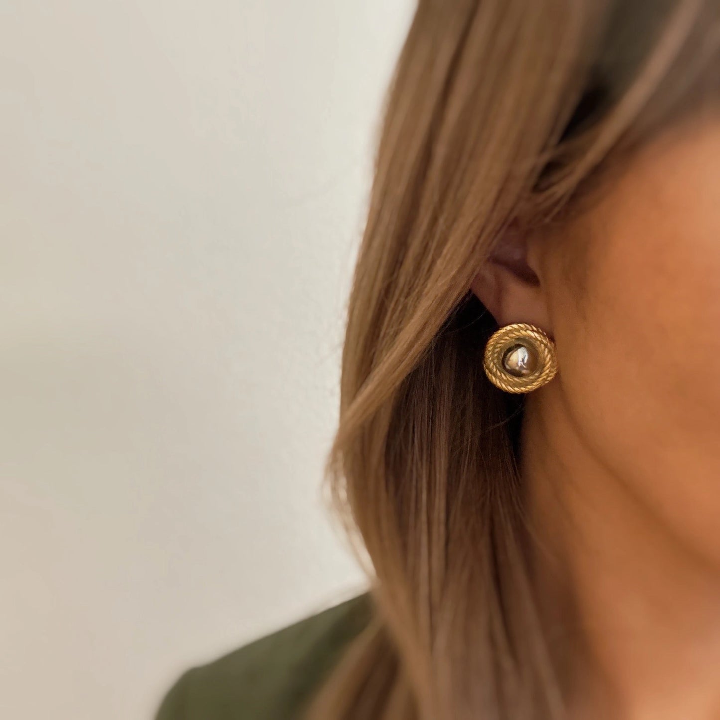 Two Tone Stud Earrings