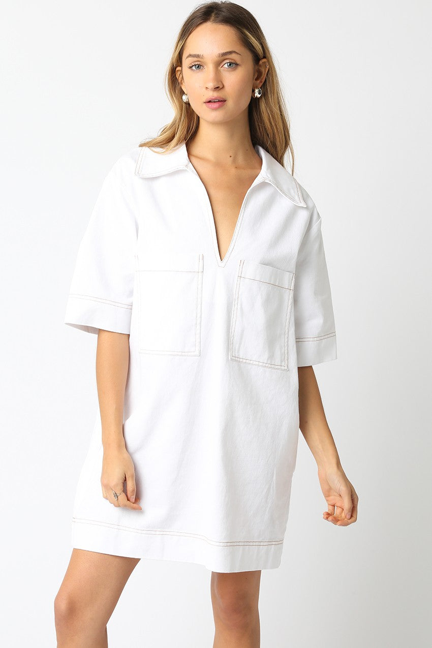 White Oversized Dora Dress