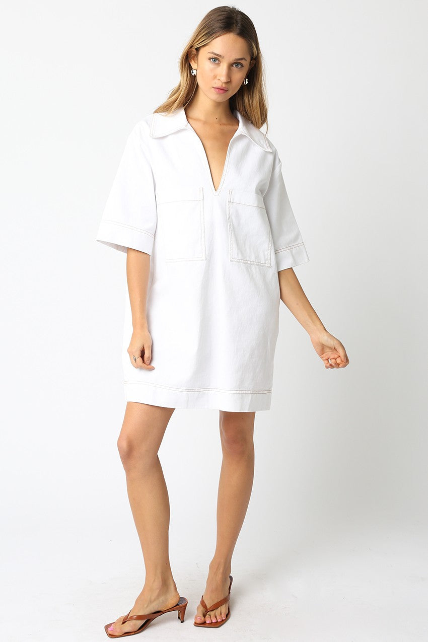 White Oversized Dora Dress
