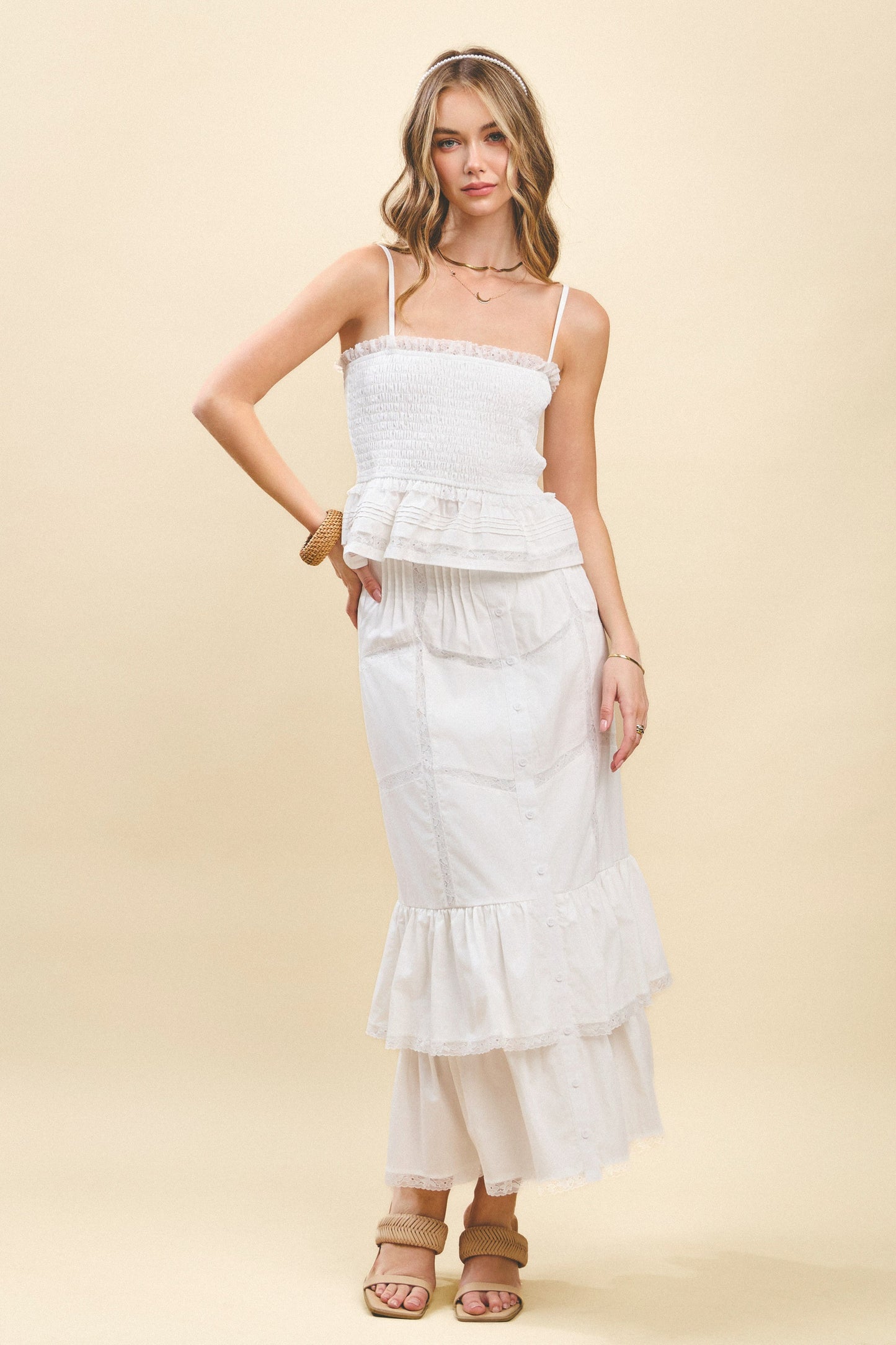 White Lace Maxi Skirt