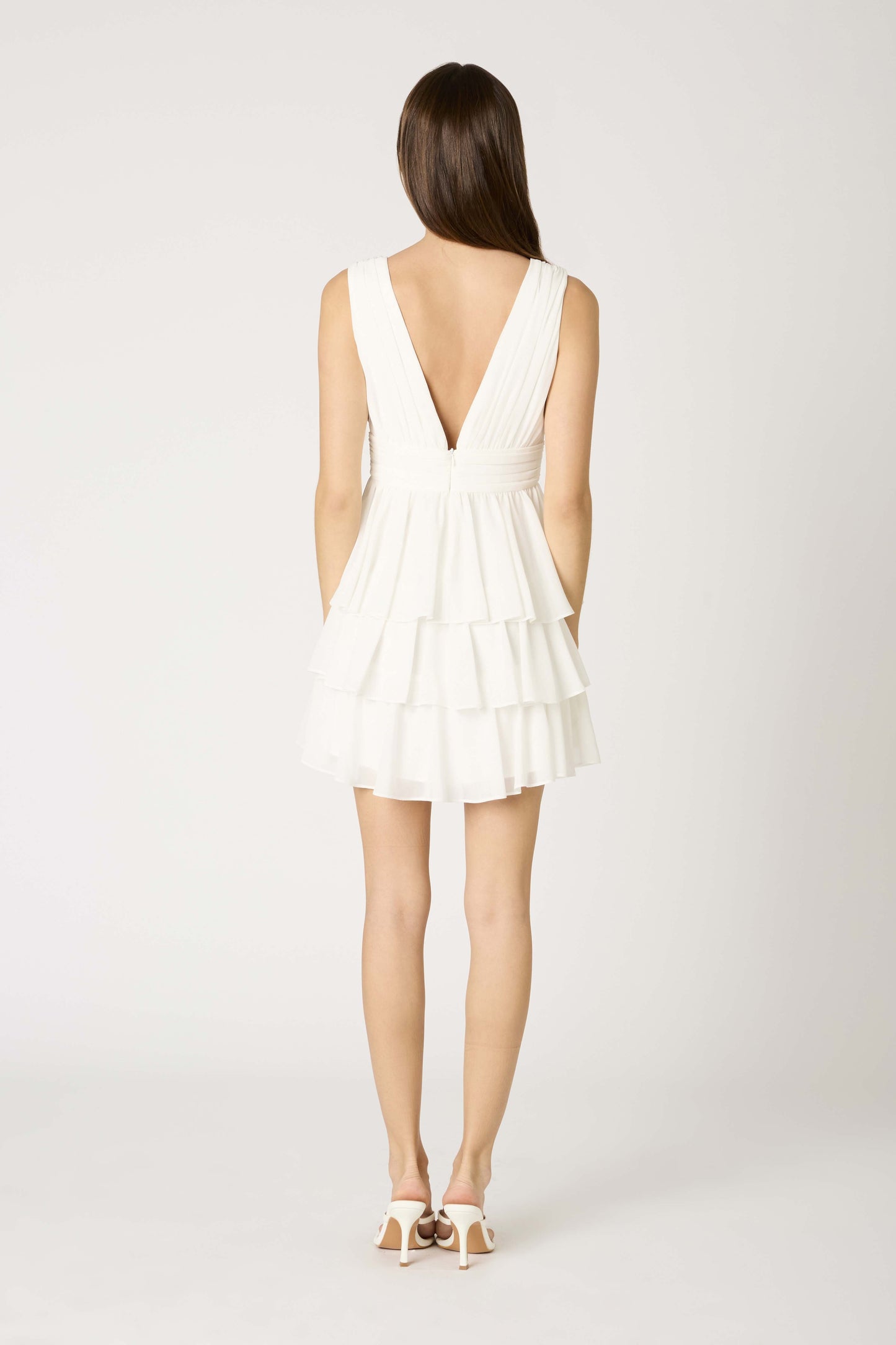 White Tiered Mini Dress