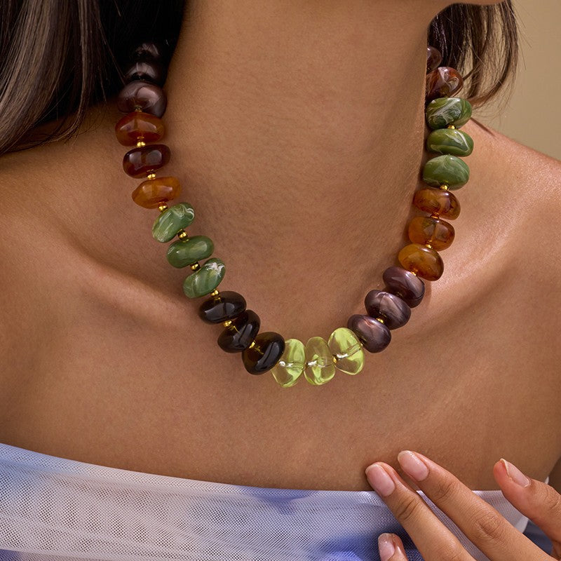 Fall Chunky Beaded Necklace