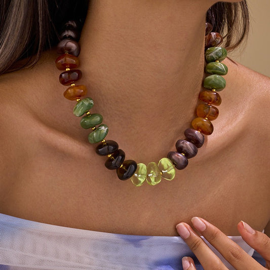 Fall Chunky Beaded Necklace