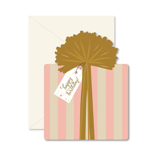 Gold Birthday Present Card