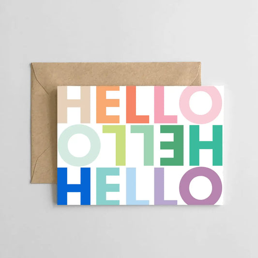 Rainbow Hello Greeting Card