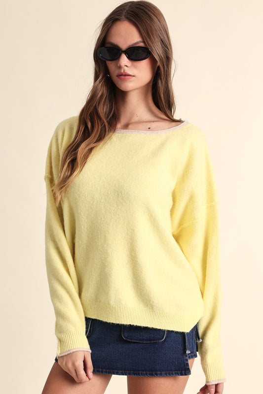 Lemon Boat Neck Sweater