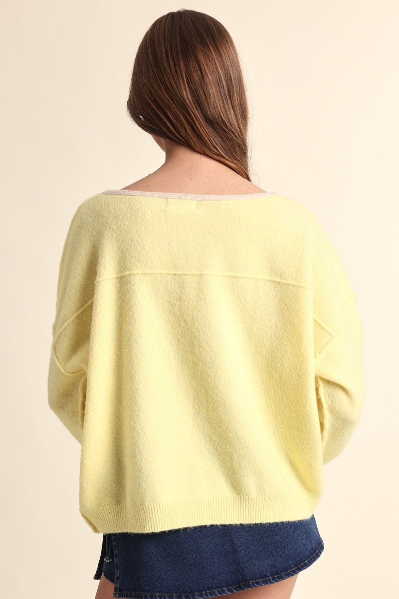 Lemon Boat Neck Sweater