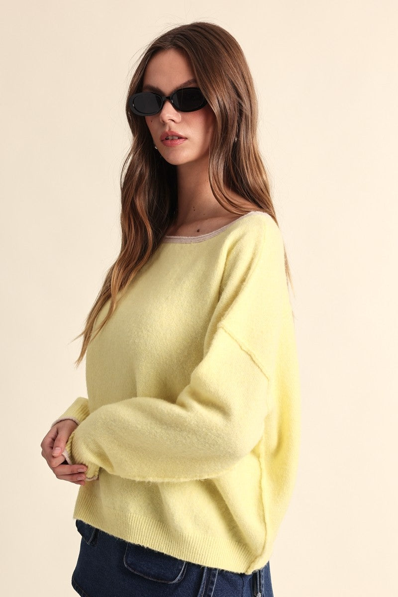 Lemon Boat Neck Sweater
