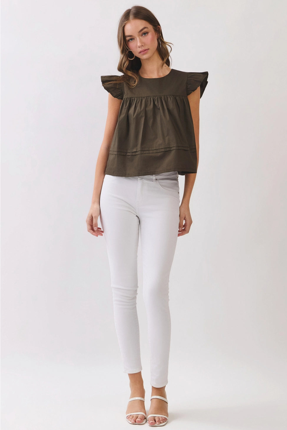 Olive Babydoll Blouse