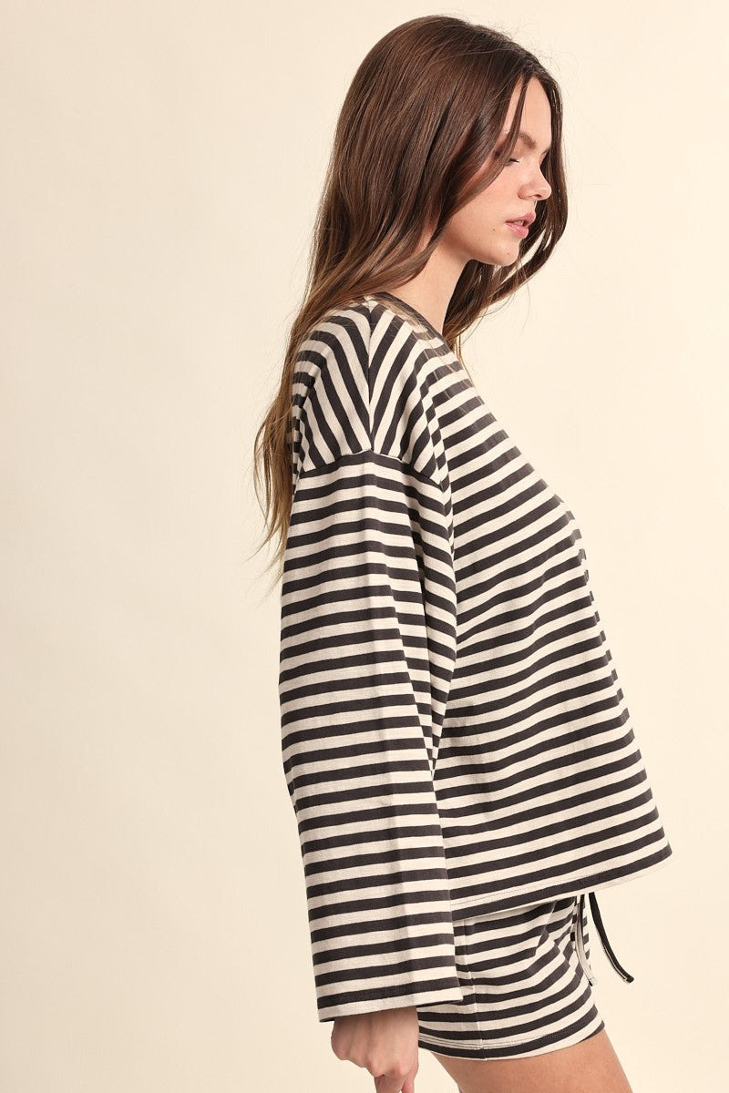 Olive Stripe Long Sleeve