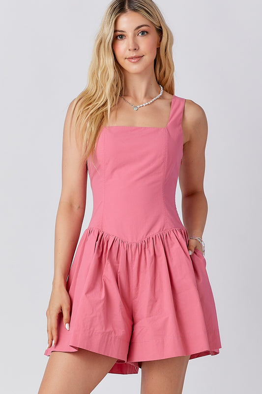 Pink Corset Back Romper
