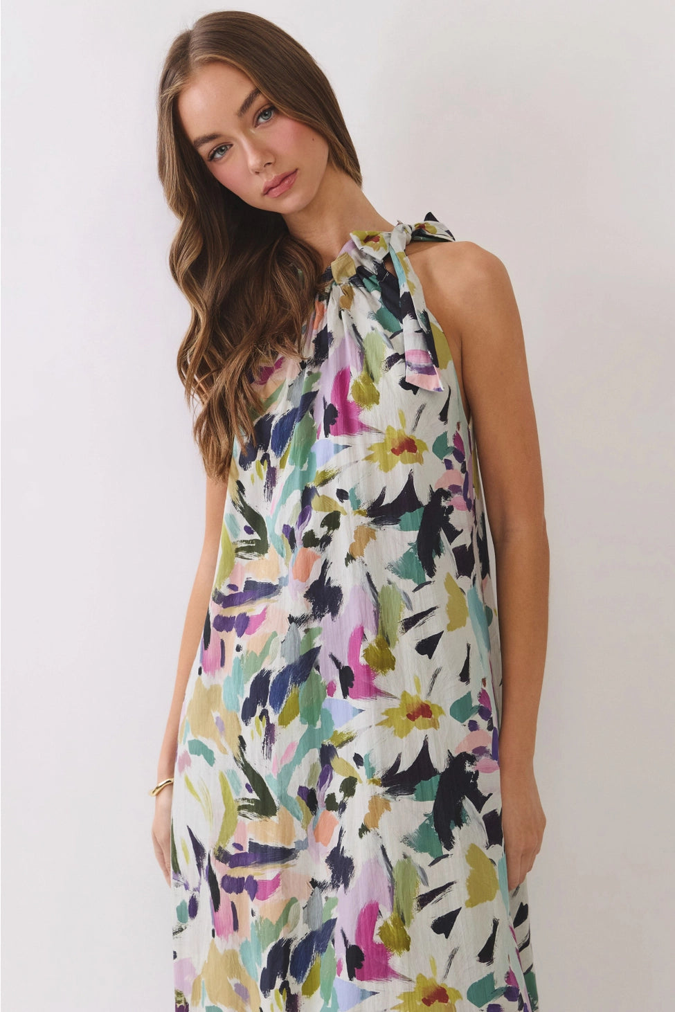Abstract Floral Halter Maxi
