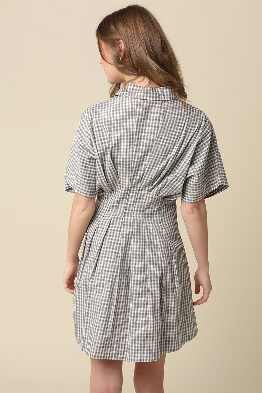 Alaina Gingham Button Dress