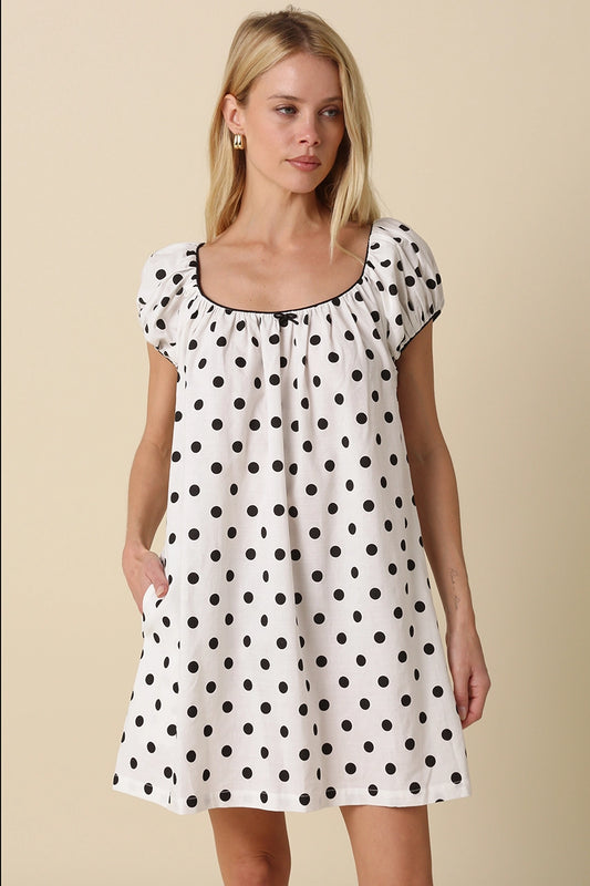 Alia Polka Dot Mini Dress
