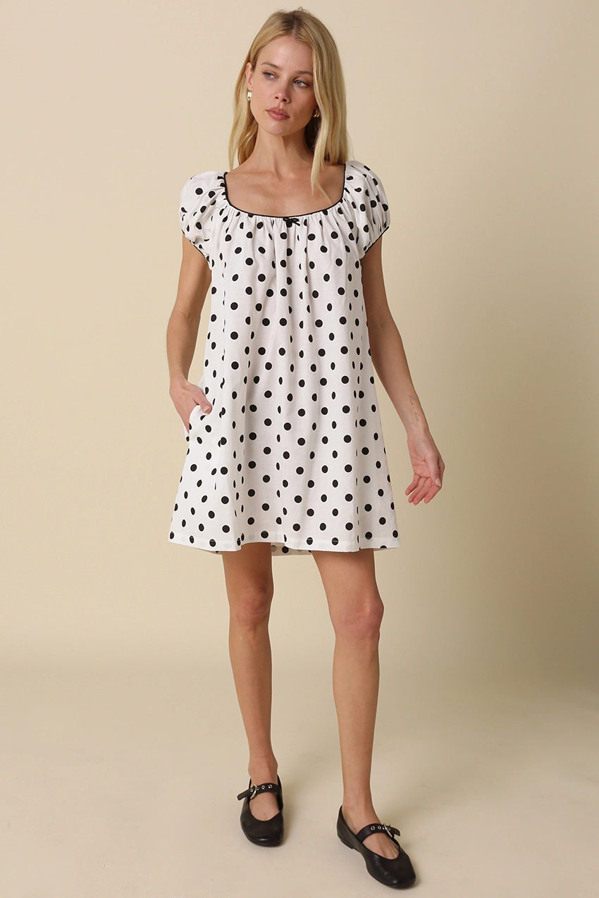 Alia Polka Dot Mini Dress