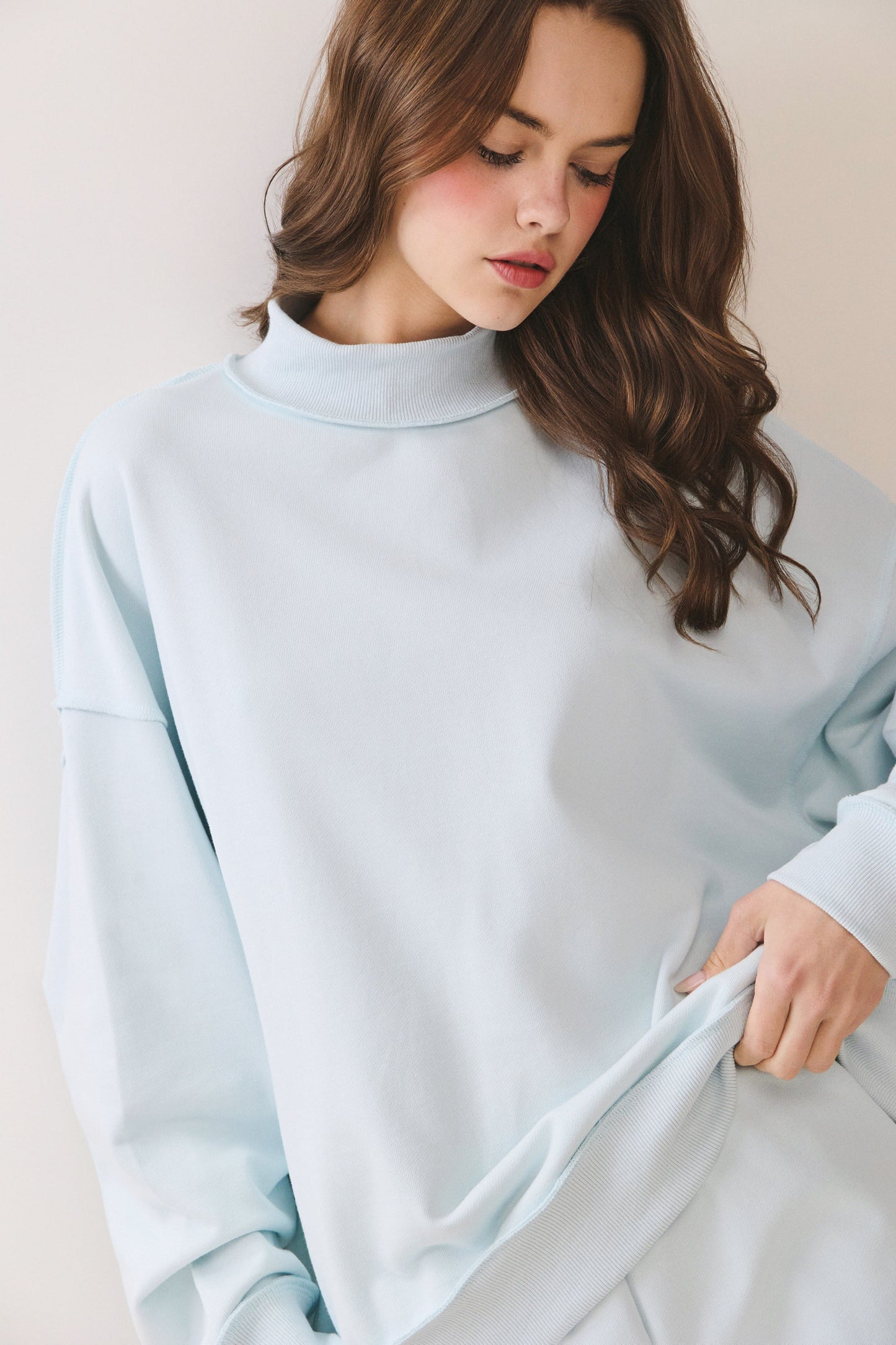 Baby Blue Mock Neck